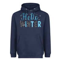 Navy hello winter Heavyweight Hoodie - JahusDesignShop