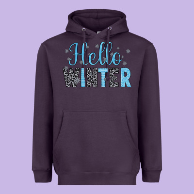 Hello Winter Heavyweight Hoodie Designed By Jahusdesignshop