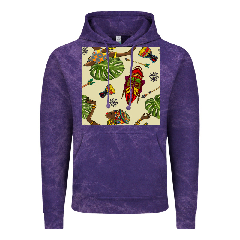 African Woman And Mask Seamless Pattern Vintage Hoodie by BundleAndBundleShop | Teevron