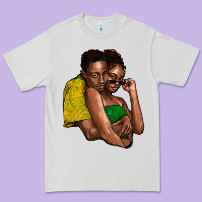 Black Couple Premium Tee Designed By Howdyjamesfarm