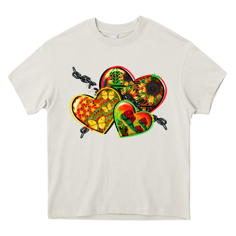 Juneteenth Hearts Heavy Core Tee by CowGirlArtShop | Teevron