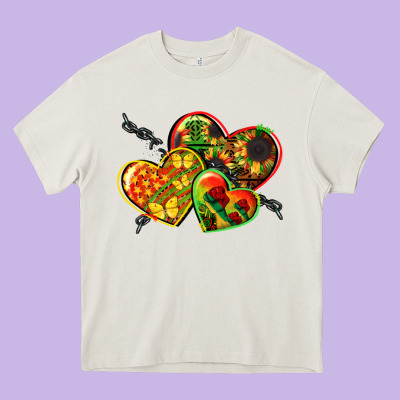 Juneteenth Hearts Heavy Core Tee Designed By Cowgirlartshop
