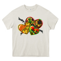 Cream juneteenth hearts Heavy Core Tee - CowGirlArtShop