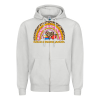 Dove Grey back to school rainbow hello kindergarten Zipper Hoodie - AdoDesignShop