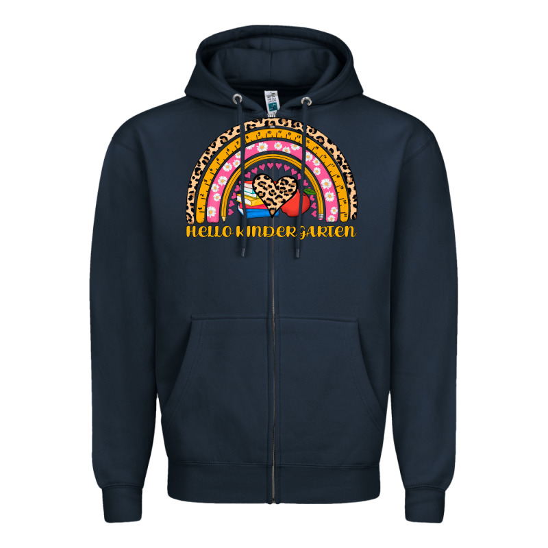 Back To School Rainbow Hello Kindergarten Zipper Hoodie by AdoDesignShop | Teevron