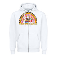 White back to school rainbow hello kindergarten Zipper Hoodie - AdoDesignShop