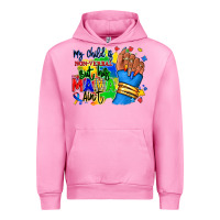 Fuchsia Pink my child is non verbal but his mama aint afro Urban Hoodie - RanaPortraitStore