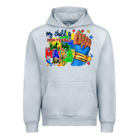 Heather Grey my child is non verbal but his mama aint afro Urban Hoodie - RanaPortraitStore