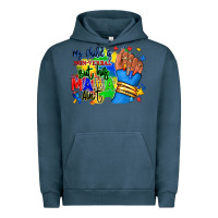 Pigment Midnight Navy my child is non verbal but his mama aint afro Urban Hoodie - RanaPortraitStore