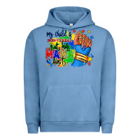 Pigment Pebble Blue my child is non verbal but his mama aint afro Urban Hoodie - RanaPortraitStore
