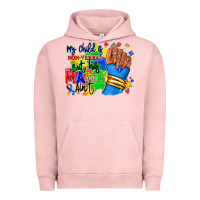 Pigment Salmon my child is non verbal but his mama aint afro Urban Hoodie - RanaPortraitStore