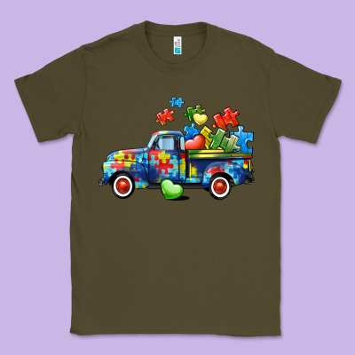 Autism Truck Classic Tee Designed By Cowgirlartshop