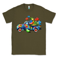Army Green Autism truck Classic Tee - CowGirlArtShop