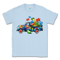 Dusty Blue Autism truck Classic Tee - CowGirlArtShop