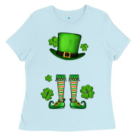 Baby Blue Custom name St. Patrick's leprechaun Ladies Tee - OliviaCreatesArt