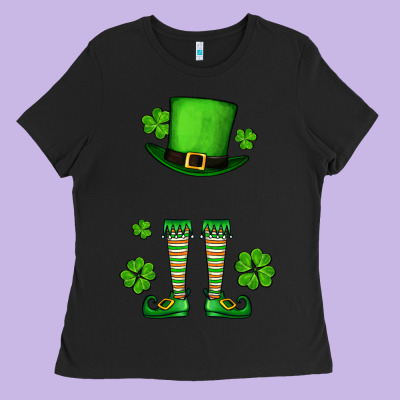 Custom Name St. Patrick's Leprechaun Ladies Tee Designed By Oliviacreatesart