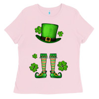 Bubblegum Pink Custom name St. Patrick's leprechaun Ladies Tee - OliviaCreatesArt
