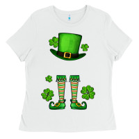 White Custom name St. Patrick's leprechaun Ladies Tee - OliviaCreatesArt