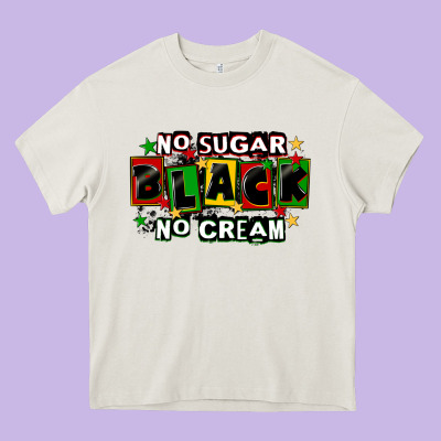 No Sugar No Cream Black Heavy Core Tee Designed By Cowgirlartshop