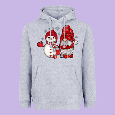 Snowman Gnome Heavyweight Hoodie Designed By Jahusdesignshop