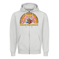 Dove Grey back to school rainbow hello first grade Zipper Hoodie - AdoDesignShop