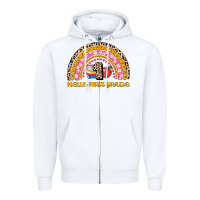 White back to school rainbow hello first grade Zipper Hoodie - AdoDesignShop