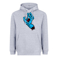 Heather Grey santacruz screaming hand Heavyweight Hoodie - artisFamous