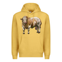 Antique Gold simmental bull Premium Hoodie - LillyAllenDesigns