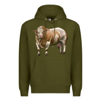 Army Green simmental bull Premium Hoodie - LillyAllenDesigns