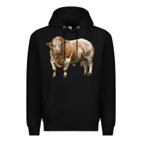 Black simmental bull Premium Hoodie - LillyAllenDesigns
