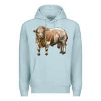 Blue Mist simmental bull Premium Hoodie - LillyAllenDesigns