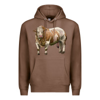 Chestnut simmental bull Premium Hoodie - LillyAllenDesigns