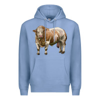 Colony Blue simmental bull Premium Hoodie - LillyAllenDesigns