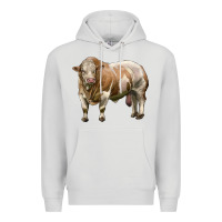 Dove Grey simmental bull Premium Hoodie - LillyAllenDesigns