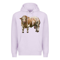 Lilac simmental bull Premium Hoodie - LillyAllenDesigns