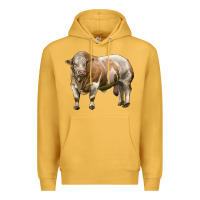 Mustard simmental bull Premium Hoodie - LillyAllenDesigns