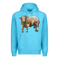 Ocean Blue simmental bull Premium Hoodie - LillyAllenDesigns