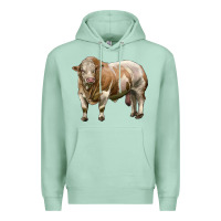 Seafoam simmental bull Premium Hoodie - LillyAllenDesigns