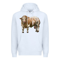 White simmental bull Premium Hoodie - LillyAllenDesigns