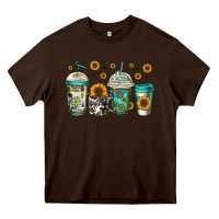 Chocolate Brown sunflowers coffee cups Heavy Core Tee - Jasminsmagicworld