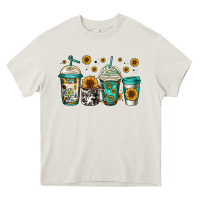 Cream sunflowers coffee cups Heavy Core Tee - Jasminsmagicworld