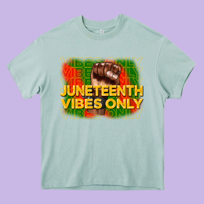 Juneteenth Vibes Only Heavy Core Tee Designed By Cowgirlartshop