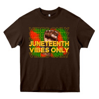 Chocolate Brown juneteenth vibes only Heavy Core Tee - CowGirlArtShop