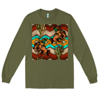 Army Green native american aztec seamless pattern 5 Long Sleeve Tee - BundleAndBundleShop