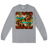 Heather Grey native american aztec seamless pattern 5 Long Sleeve Tee - BundleAndBundleShop