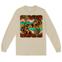 Mushroom native american aztec seamless pattern 5 Long Sleeve Tee - BundleAndBundleShop