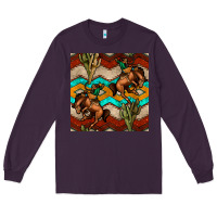 Plum native american aztec seamless pattern 5 Long Sleeve Tee - BundleAndBundleShop