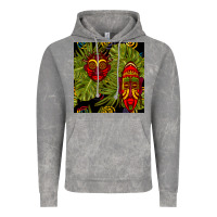 Cloud Rock african masks and monstera leaf seamless pattern Vintage Hoodie - BundleAndBundleShop