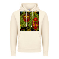 Vintage Artic african masks and monstera leaf seamless pattern Vintage Hoodie - BundleAndBundleShop