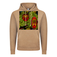Vintage Coffee african masks and monstera leaf seamless pattern Vintage Hoodie - BundleAndBundleShop